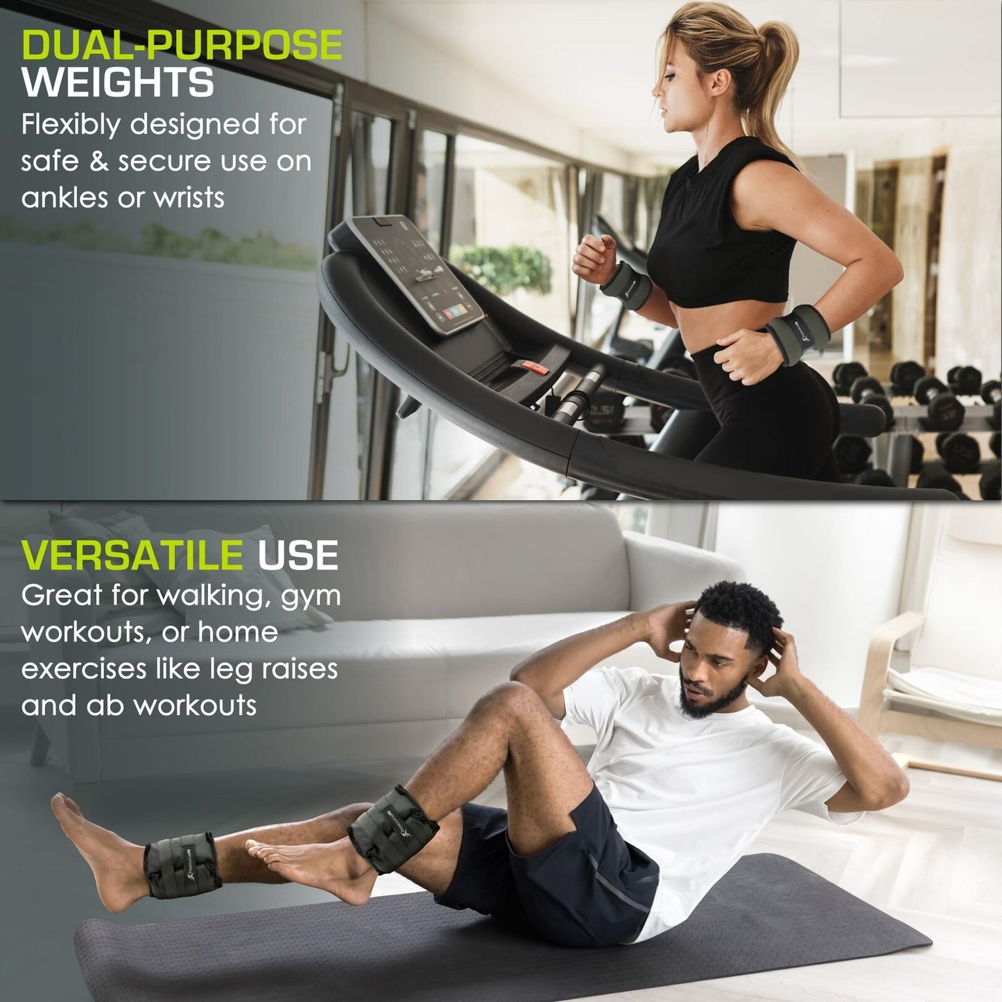 Prosourcefit Ankle/Wrist and Arm/Leg Weights Set of 2, Adjustable Strap 1 Lb-...