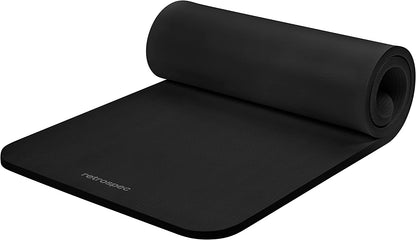 Solana Yoga Mat 1" Thick with Nylon Carry Strap for Men & Women - Non Slip Exercise Mat for Home Yoga, Pilates, Stretching, Floor & Fitness Workouts