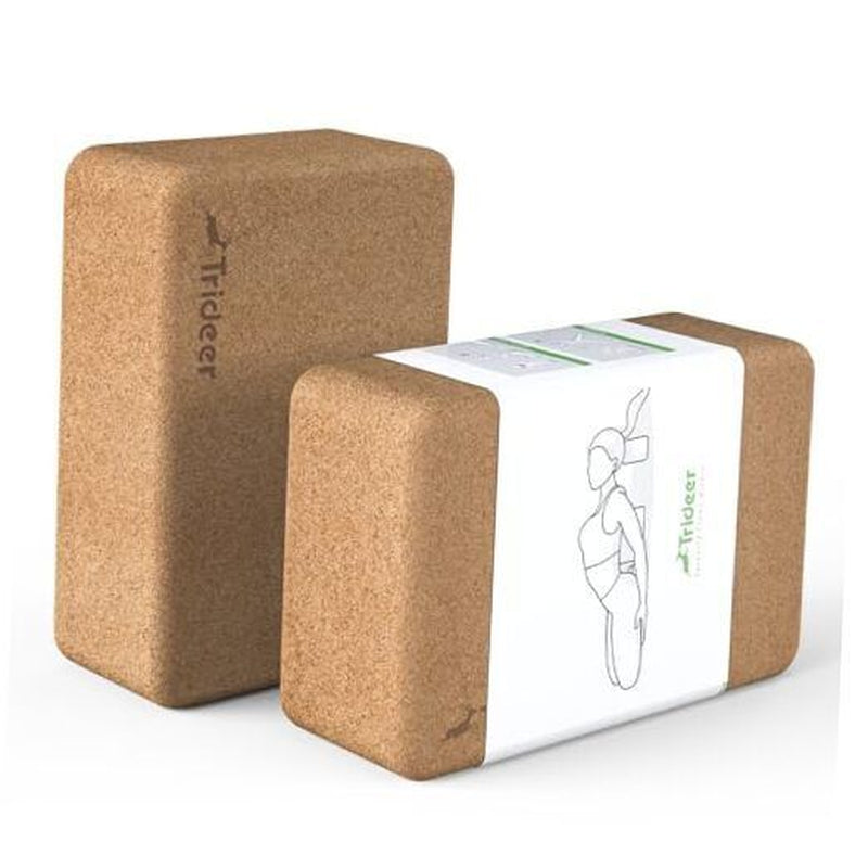 Cork Yoga Blocks, 2 Pack Yoga Blocks Natural Cork, High Density Yoga Block