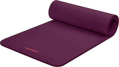 Solana Yoga Mat 1/2" Thick W/Nylon Strap for Men & Women - Non Slip Exercise Mat for Yoga, Pilates, Stretching, Floor & Fitness Workouts