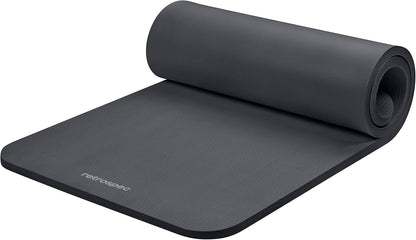 Solana Yoga Mat 1" Thick with Nylon Carry Strap for Men & Women - Non Slip Exercise Mat for Home Yoga, Pilates, Stretching, Floor & Fitness Workouts