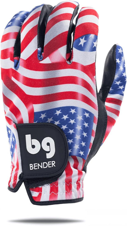 Bender - Mens Golf Glove, Durable Spandex Golf Gloves, Unique Golf Gloves