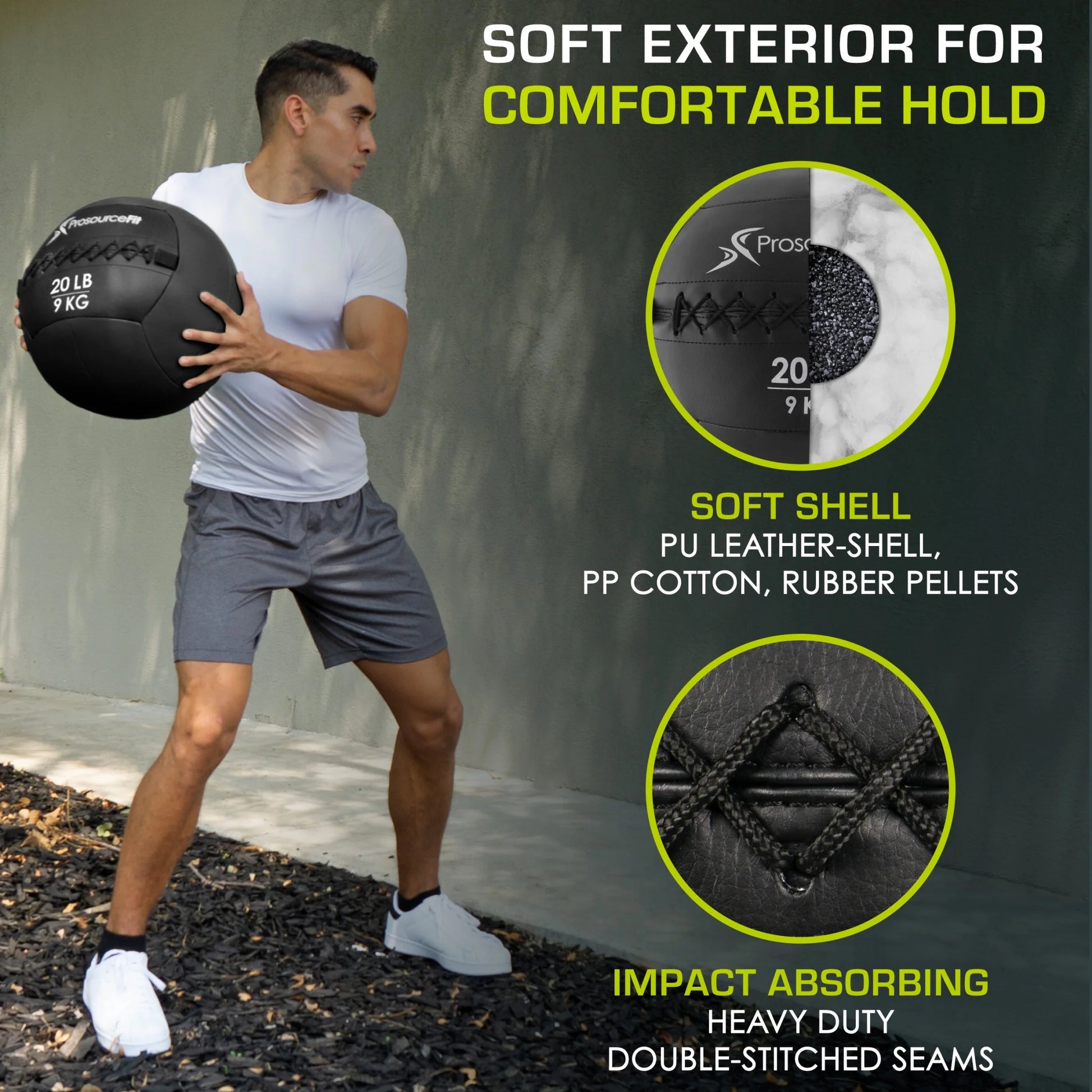 Soft Medicine Balls with Color-Coded Weights, 20 Lb