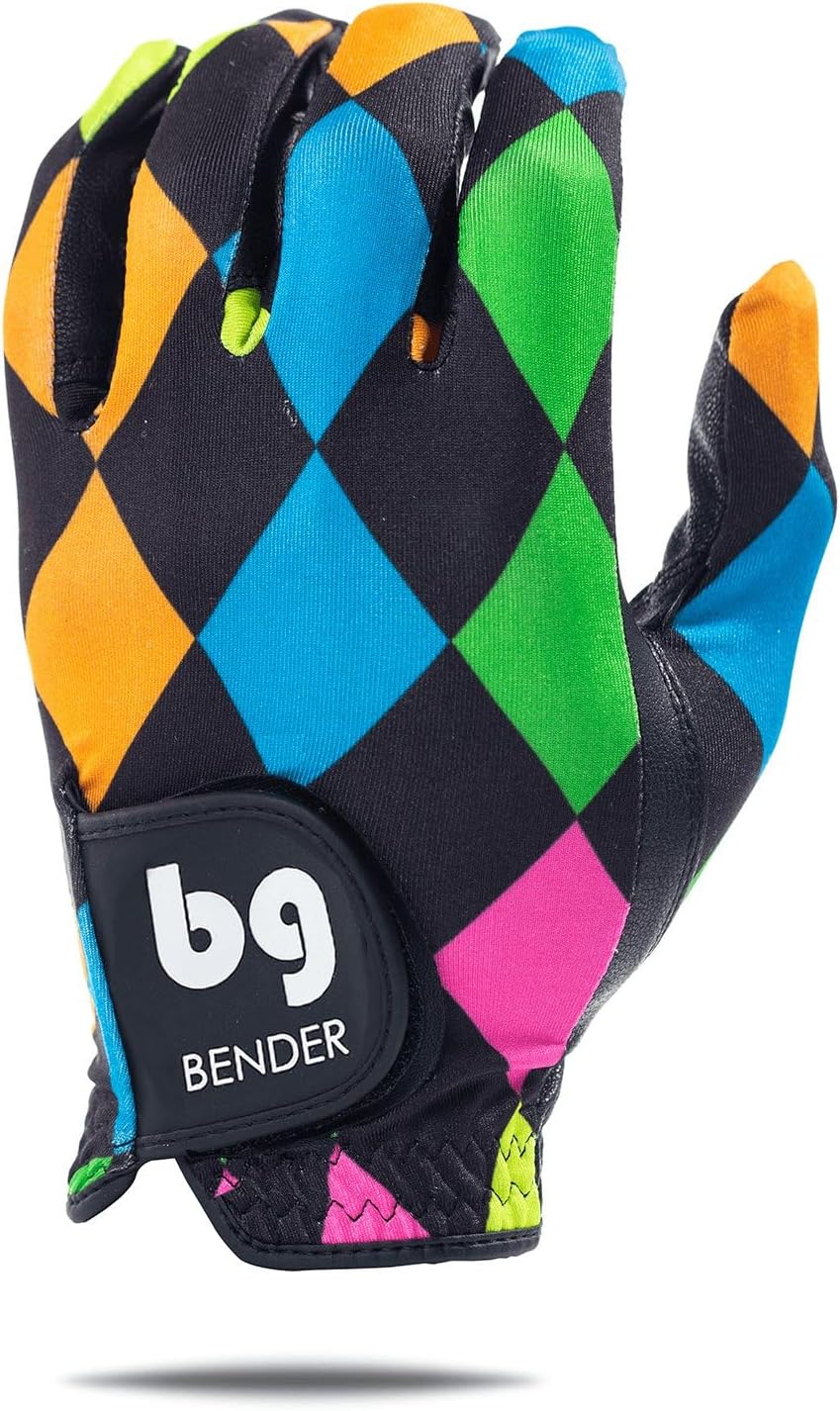 Bender - Mens Golf Glove, Durable Spandex Golf Gloves, Unique Golf Gloves