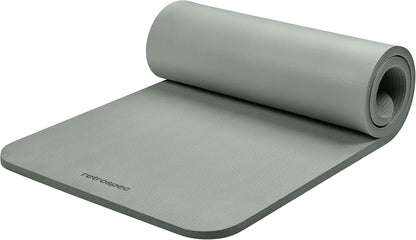 Solana Yoga Mat 1" Thick with Nylon Carry Strap for Men & Women - Non Slip Exercise Mat for Home Yoga, Pilates, Stretching, Floor & Fitness Workouts