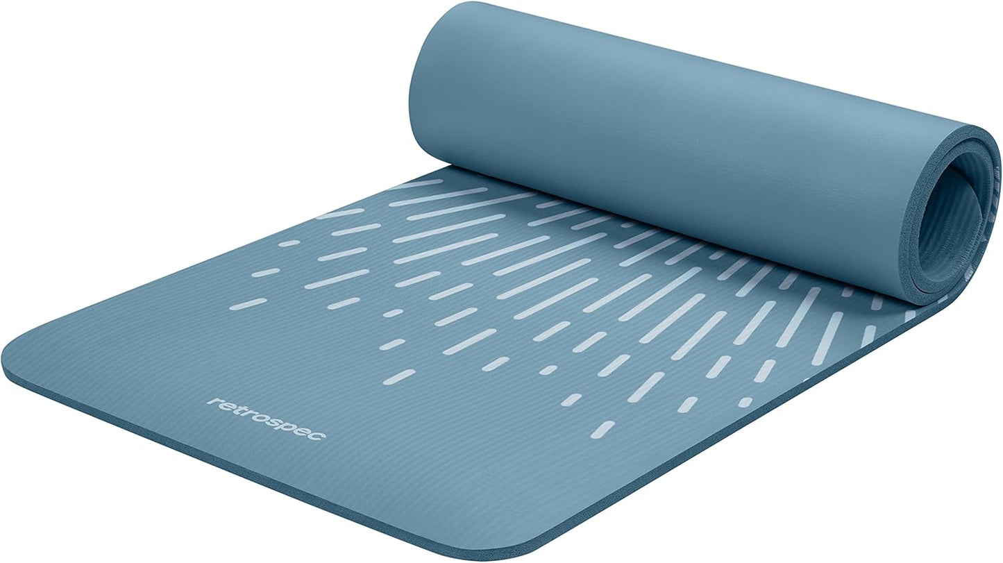 Solana Yoga Mat 1/2" Thick W/Nylon Strap for Men & Women - Non Slip Exercise Mat for Yoga, Pilates, Stretching, Floor & Fitness Workouts