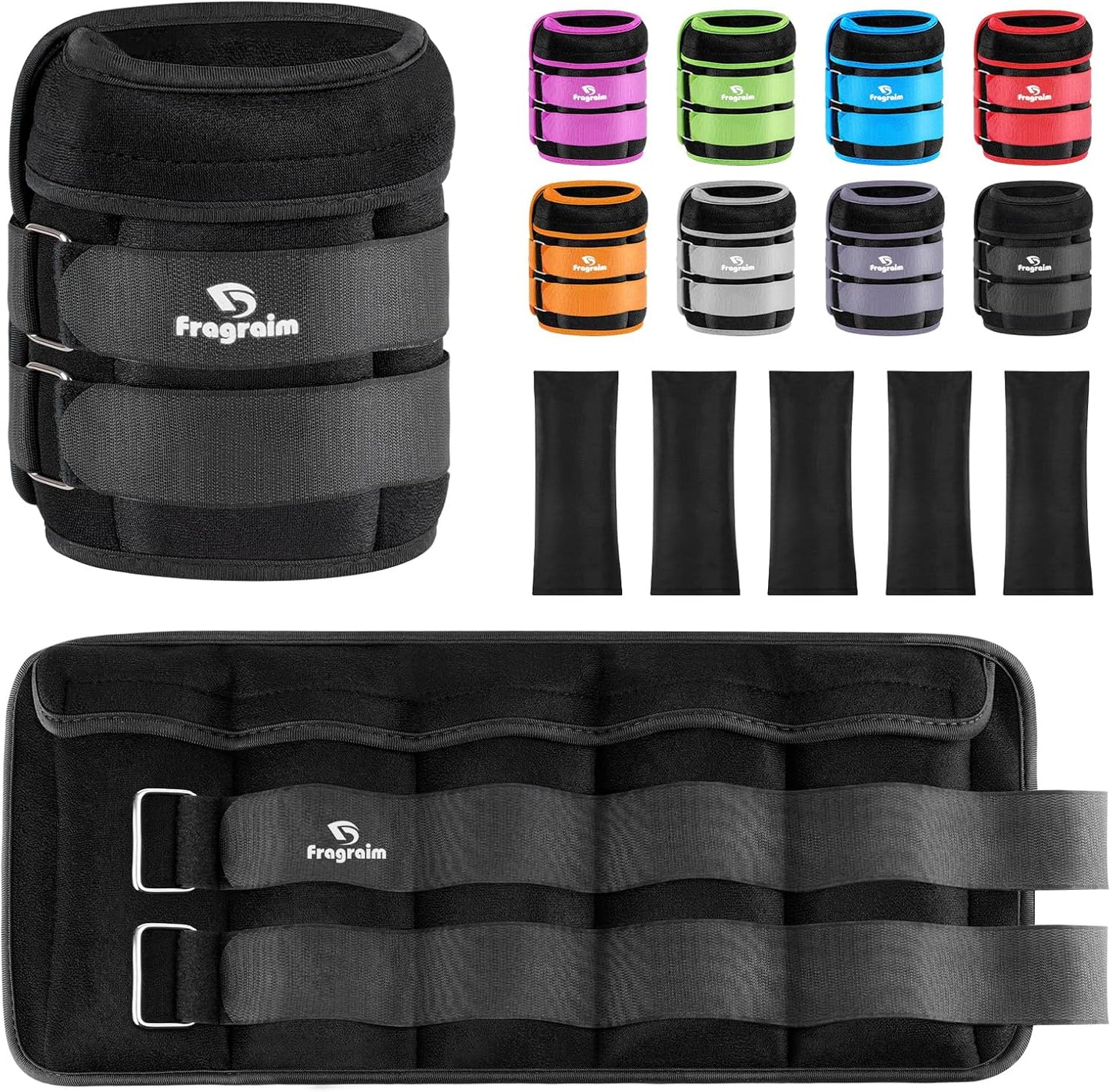 Adjustable Ankle Weights 1-3/4/5/6/8/10/12/15/20 LBS Pair with Removable Weight for Jogging, Gymnastics, Aerobics, Physical Therapy