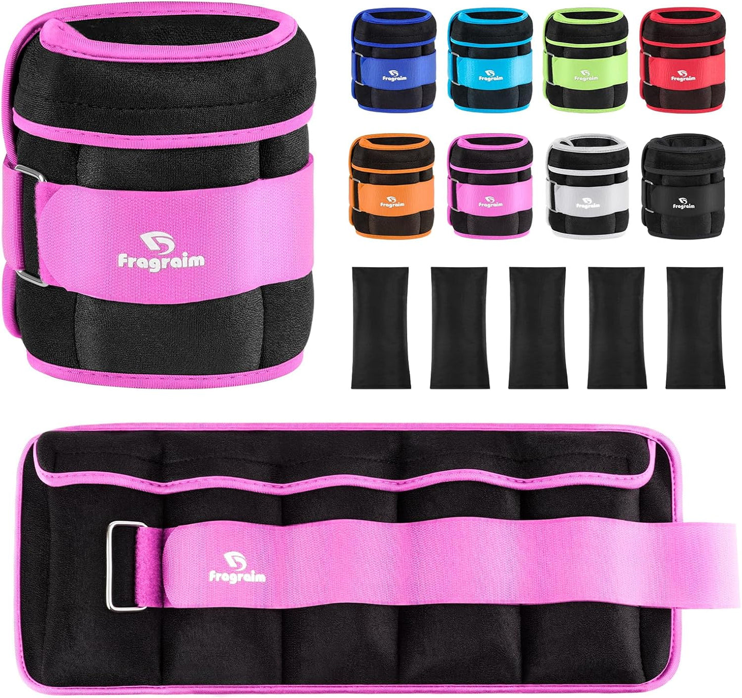 Adjustable Ankle Weights 1-3/4/5/6/8/10/12/15/20 LBS Pair with Removable Weight for Jogging, Gymnastics, Aerobics, Physical Therapy