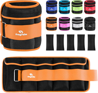 Adjustable Ankle Weights 1-3/4/5/6/8/10/12/15/20 LBS Pair with Removable Weight for Jogging, Gymnastics, Aerobics, Physical Therapy