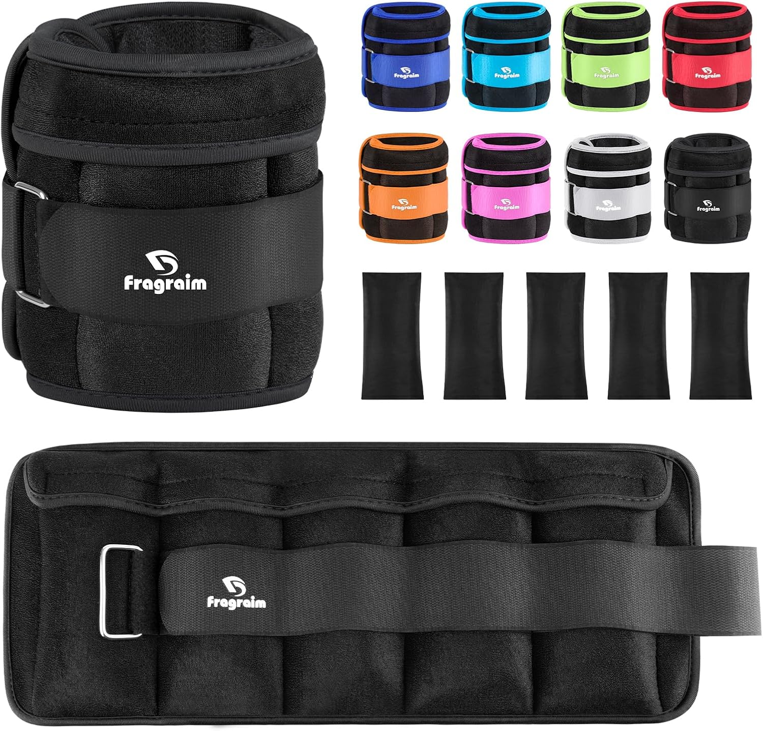 Adjustable Ankle Weights 1-3/4/5/6/8/10/12/15/20 LBS Pair with Removable Weight for Jogging, Gymnastics, Aerobics, Physical Therapy