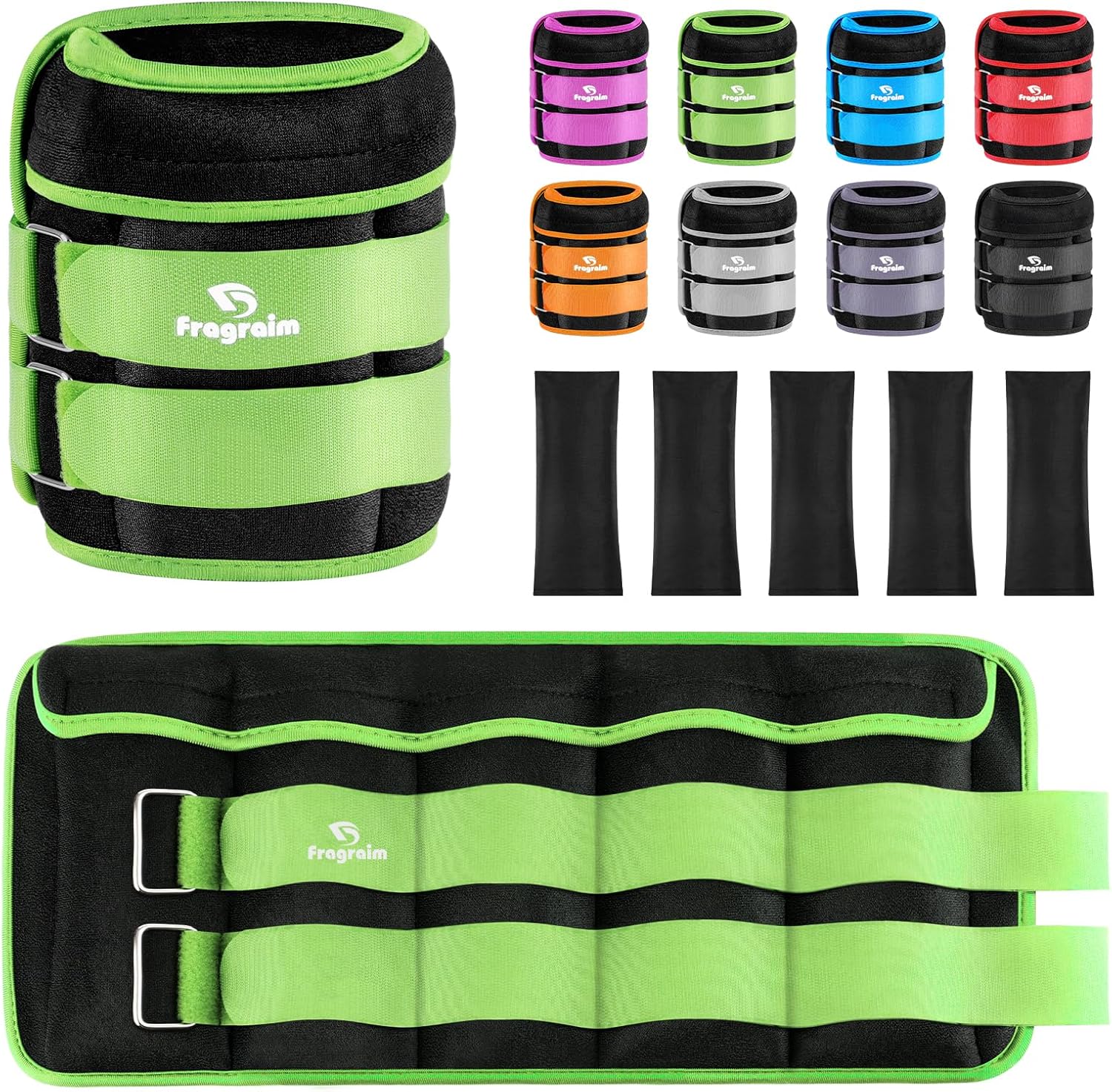 Adjustable Ankle Weights 1-3/4/5/6/8/10/12/15/20 LBS Pair with Removable Weight for Jogging, Gymnastics, Aerobics, Physical Therapy