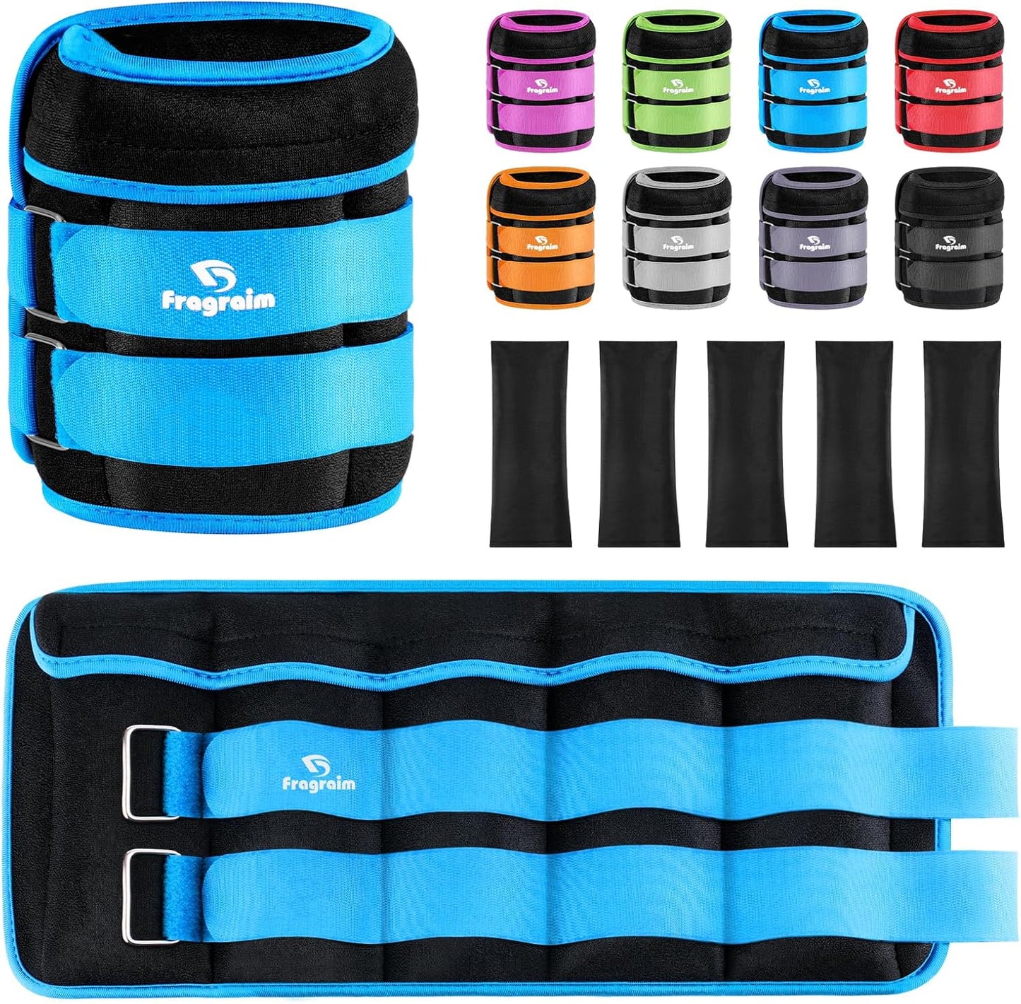 Adjustable Ankle Weights 1-3/4/5/6/8/10/12/15/20 LBS Pair with Removable Weight for Jogging, Gymnastics, Aerobics, Physical Therapy