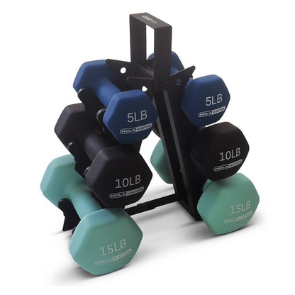 2, 3, & 5 Pound Neoprene Dumbbell Free Weight Set W/ Rack, Pastel