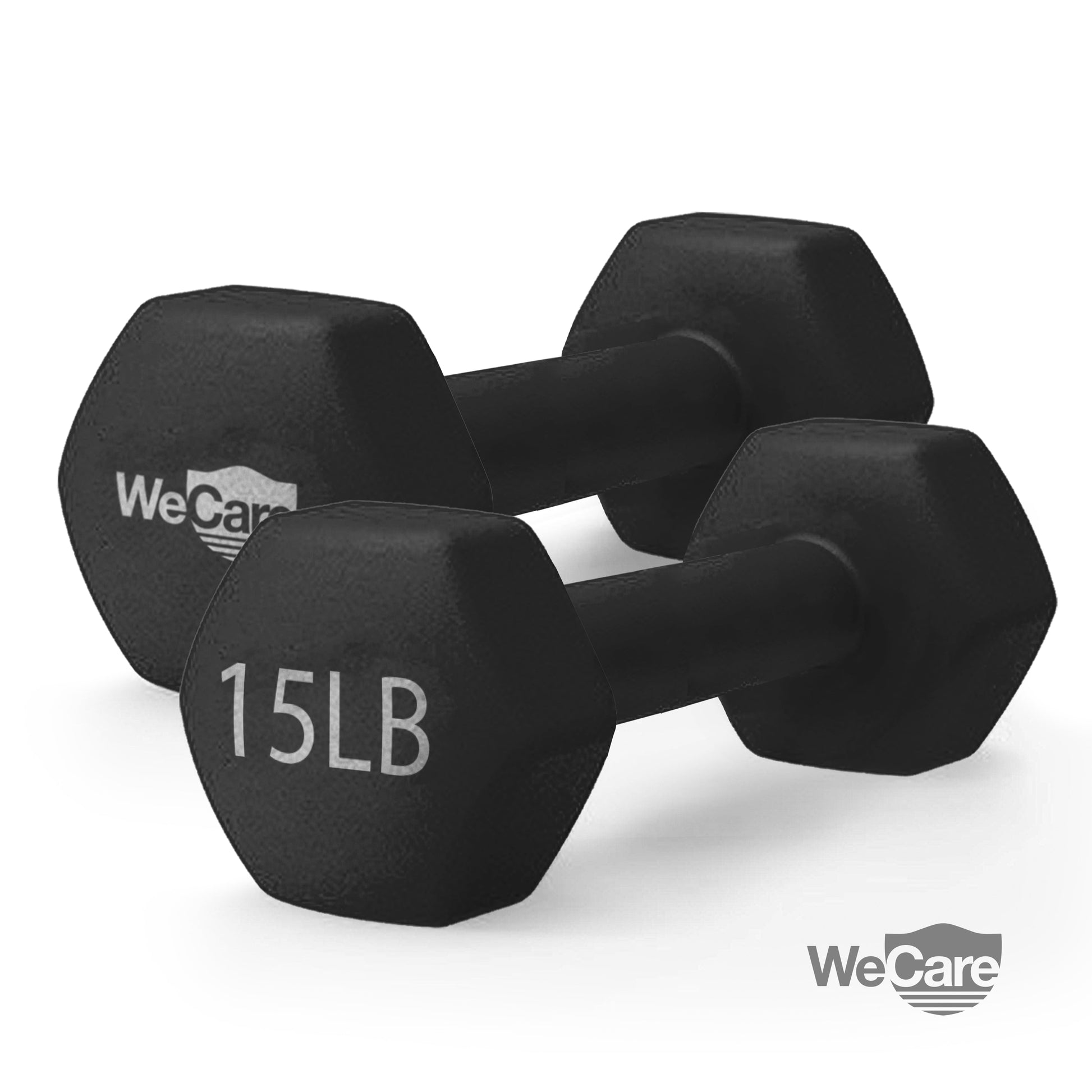 WeCare Hex Dumbbells – Durable, Non-Slip, Rubber Encased Weights (Set of 2 – 10 lb, Blue)