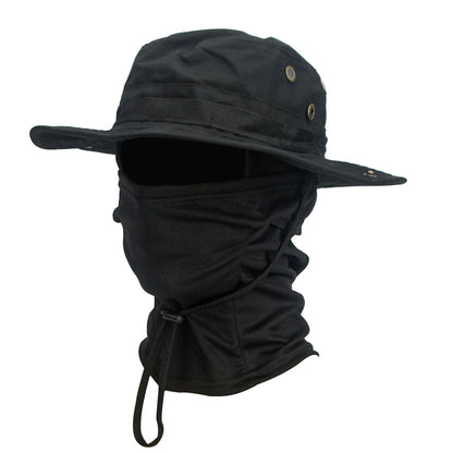 Camouflage Boonie Cap Balaclava Hat Suit Foldable Soft Hat Outdoor Hunting Fishing Wide Brimmed Hat Sunscreen Caps