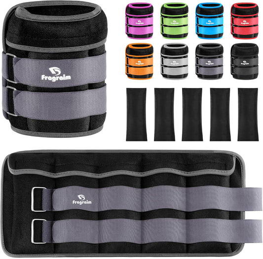 Adjustable Ankle Weights 1-3/4/5/6/8/10/12/15/20 LBS Pair with Removable Weight for Jogging, Gymnastics, Aerobics, Physical Therapy