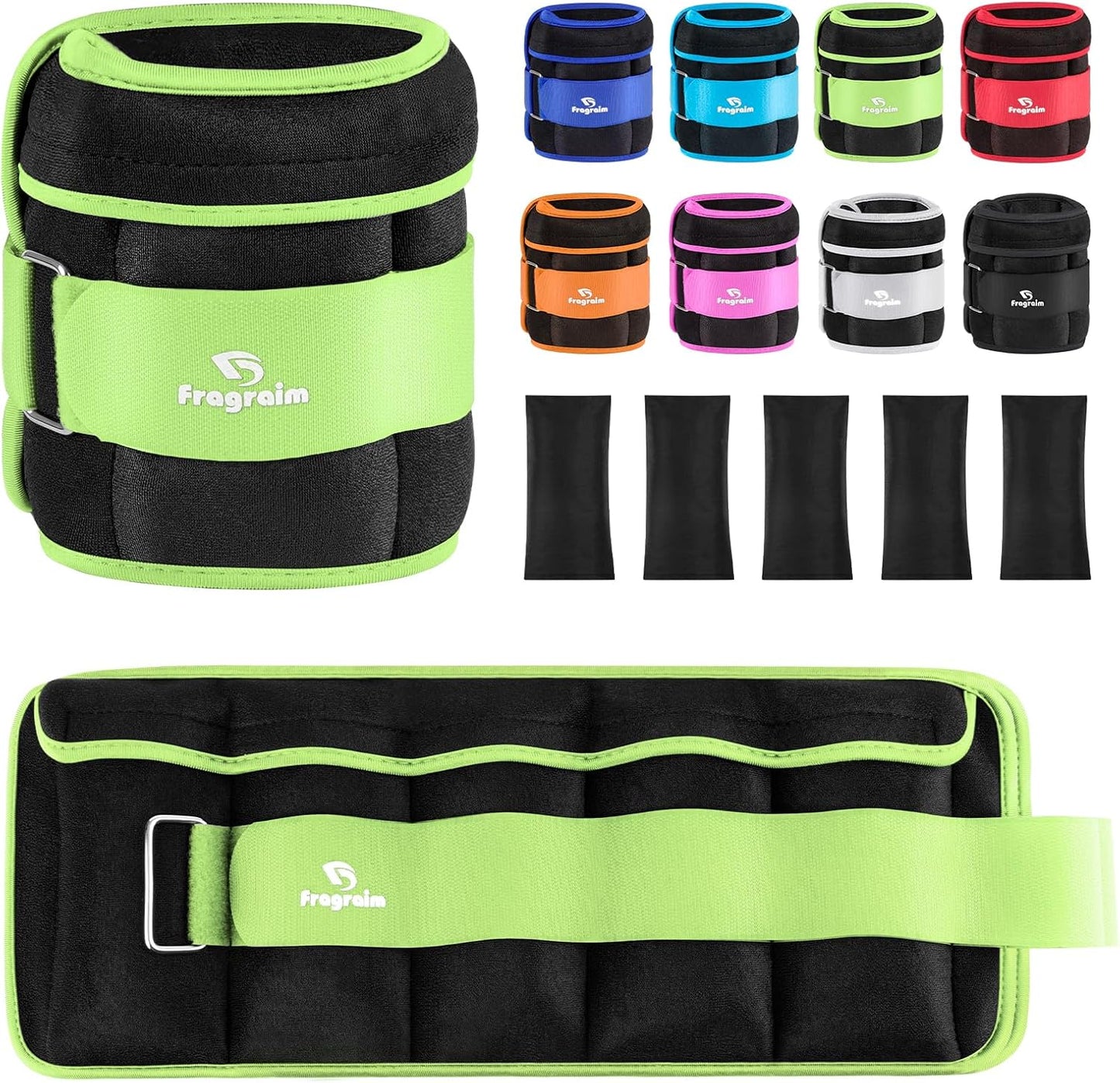 Adjustable Ankle Weights 1-3/4/5/6/8/10/12/15/20 LBS Pair with Removable Weight for Jogging, Gymnastics, Aerobics, Physical Therapy